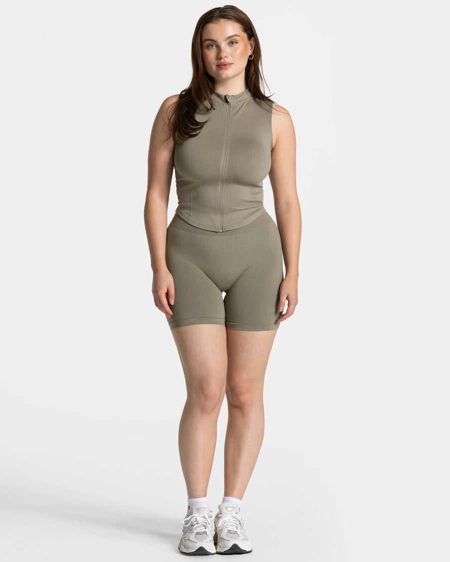 Débardeur zippé Timeless Pro « kaki »