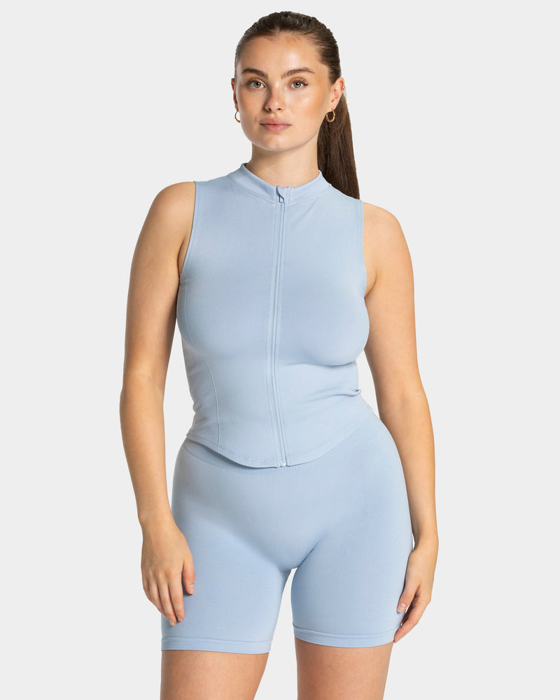 Débardeur zippé Timeless Pro « bleu layette »