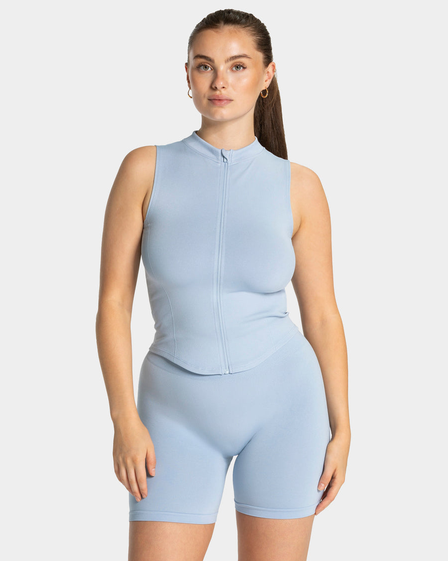 Débardeur zippé Timeless Pro « bleu layette »