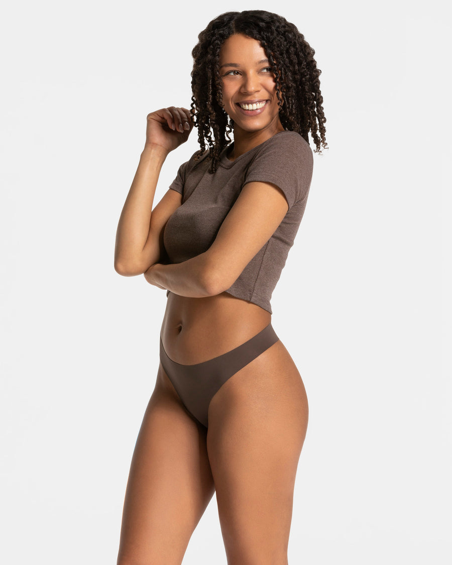Tanga Seamless Padded (lot de 2) « café »