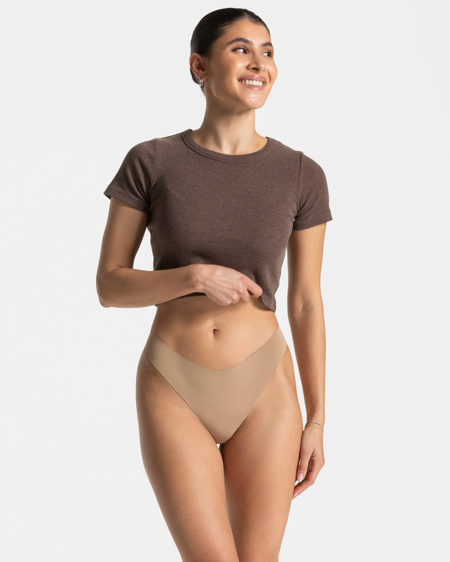 Tanga Seamless Padded (lot de 5) « caramel »