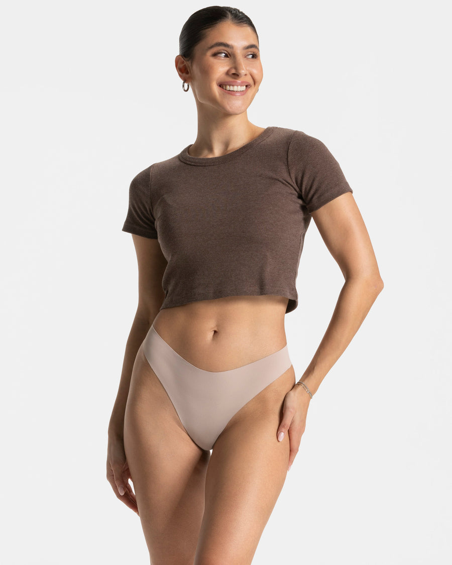 Tanga Seamless Padded (lot de 5) « avoine »