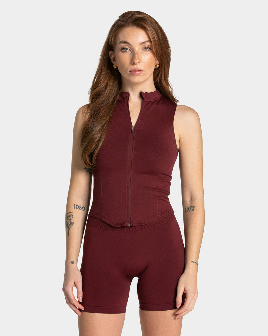 Débardeur zippé Timeless Pro « bordeaux »
