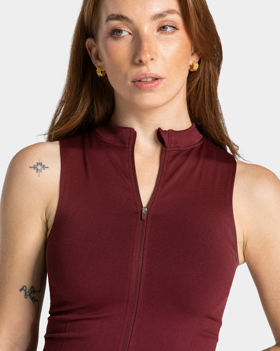Débardeur zippé Timeless Pro « bordeaux »