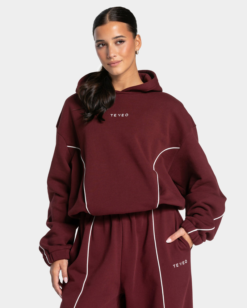 Sweat à capuche Contrastline « bordeaux »