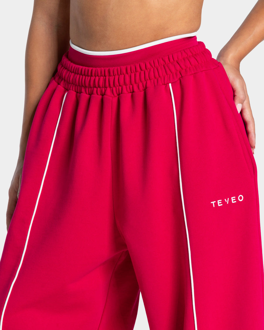 Pantalon de jogging Wide Leg Contrastline « Raspberry »