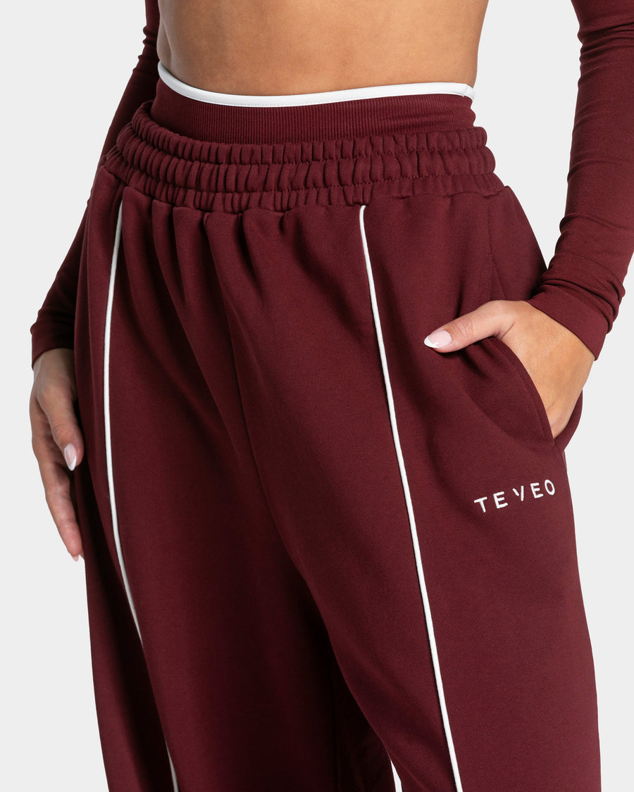 Pantalon de jogging Wide Leg Contrastline « bordeaux »