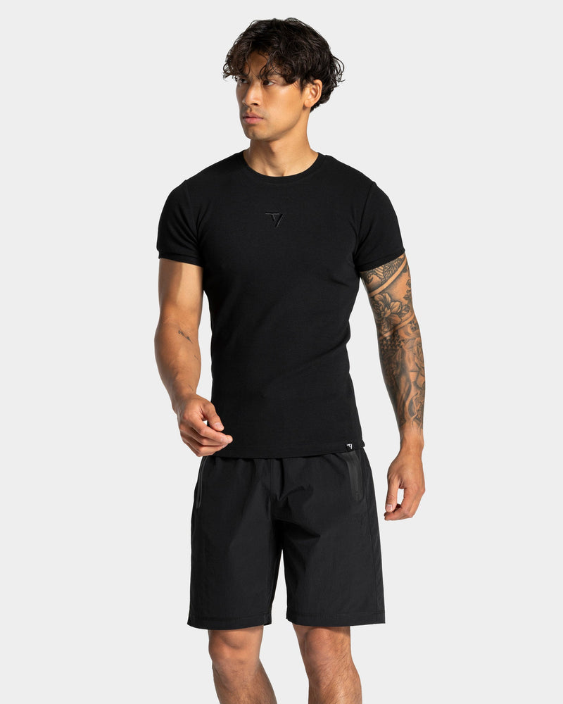 T-shirt côtelé Workout « noir »