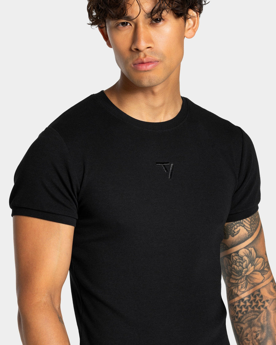 T-shirt côtelé Workout « noir »