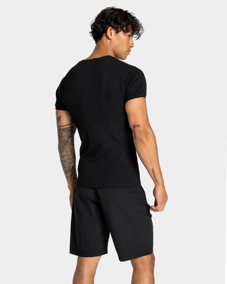 T-shirt côtelé Workout « noir »
