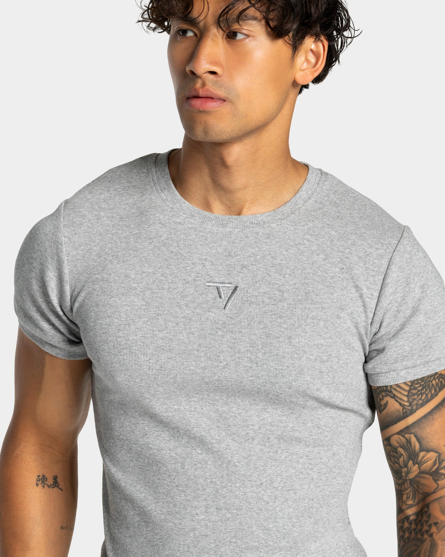 T-shirt côtelé Workout « gris clair »