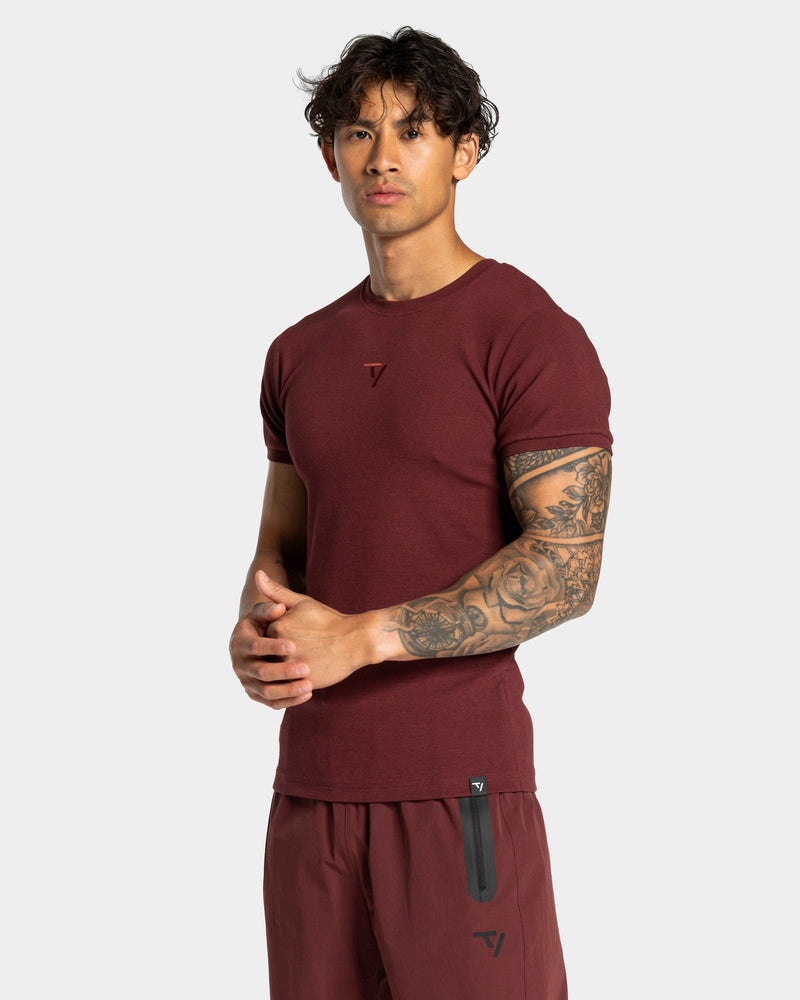 T-shirt côtelé Workout « merlot »