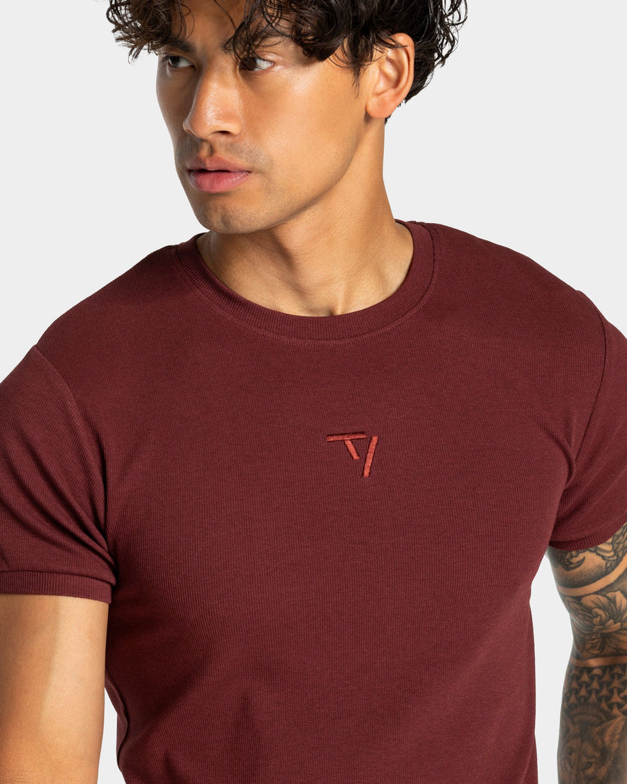 T-shirt côtelé Workout « merlot »