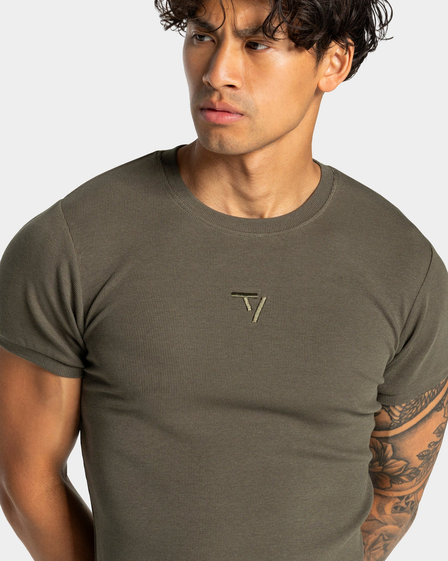 T-shirt côtelé Workout « Olive »