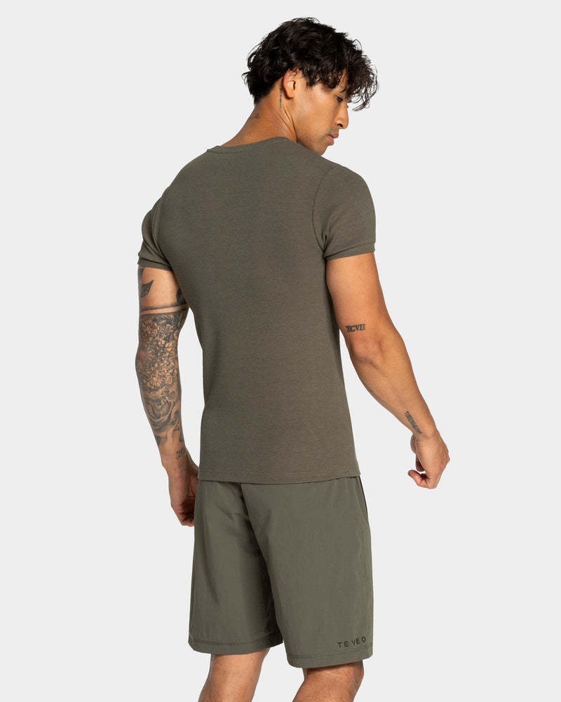 T-shirt côtelé Workout « Olive »