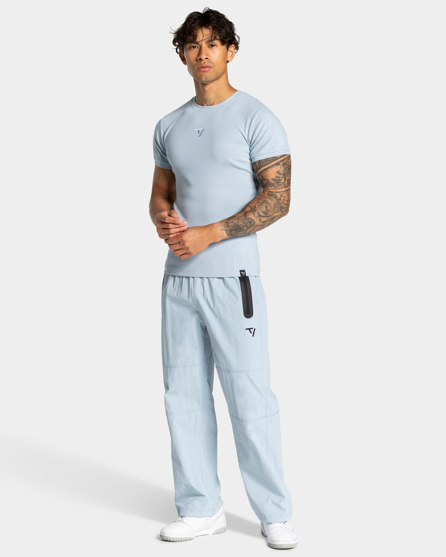 T-shirt côtelé Workout « bleu acier »