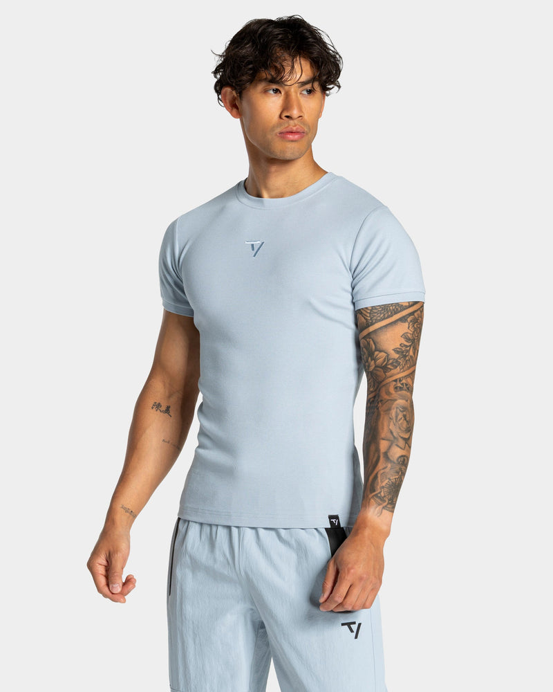 T-shirt côtelé Workout « bleu acier »