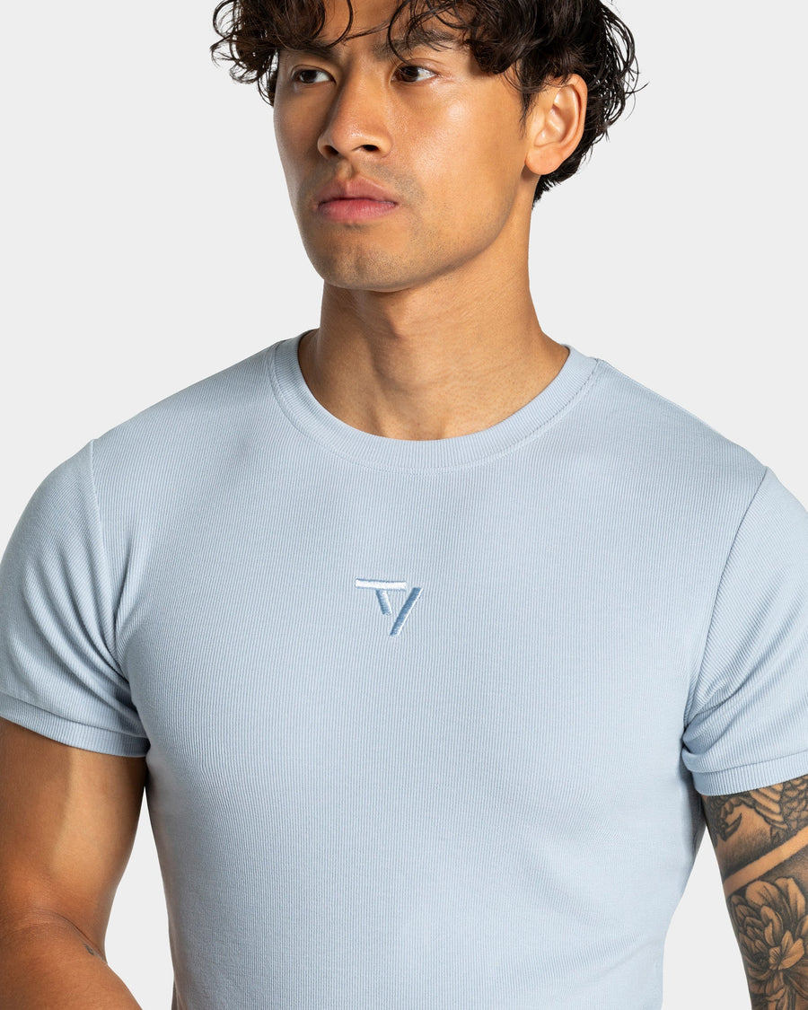 T-shirt côtelé Workout « bleu acier »