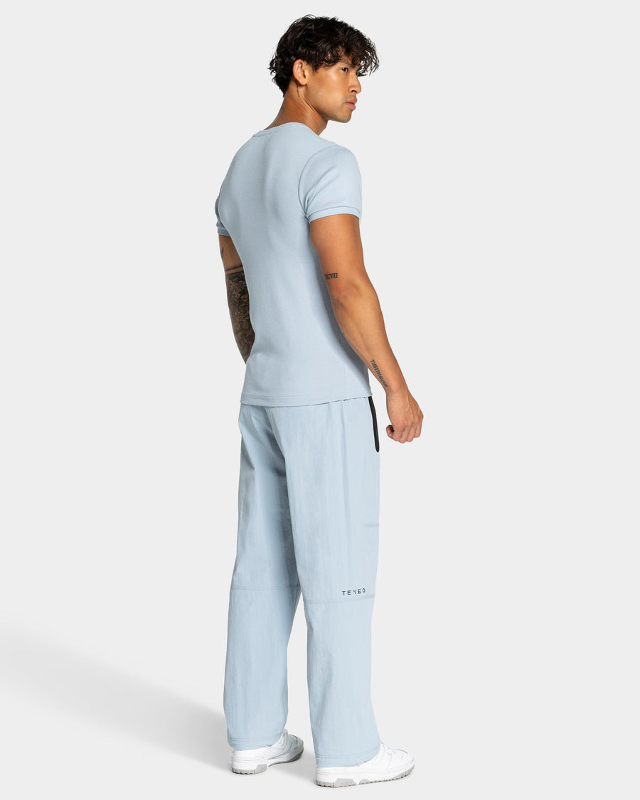T-shirt côtelé Workout « bleu acier »