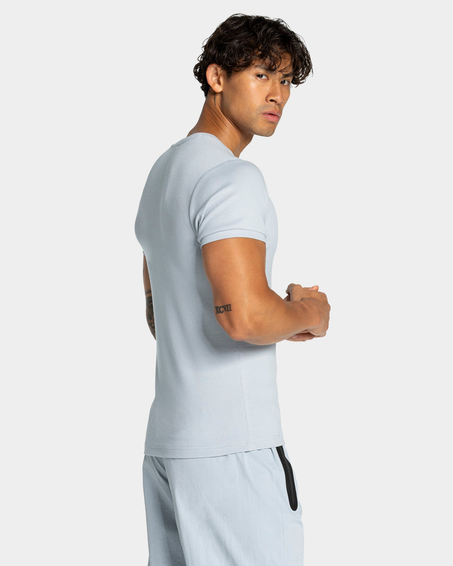 T-shirt côtelé Workout « bleu acier »
