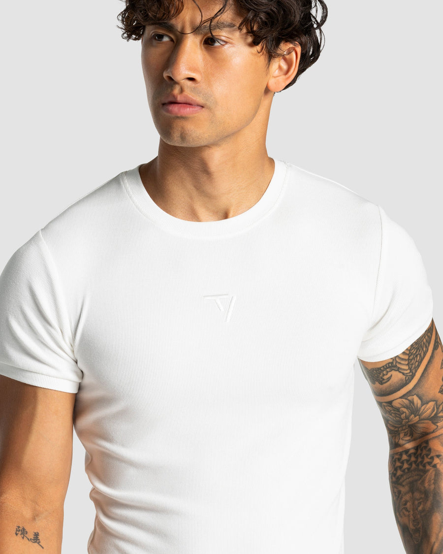 T-shirt côtelé Workout « blanc »