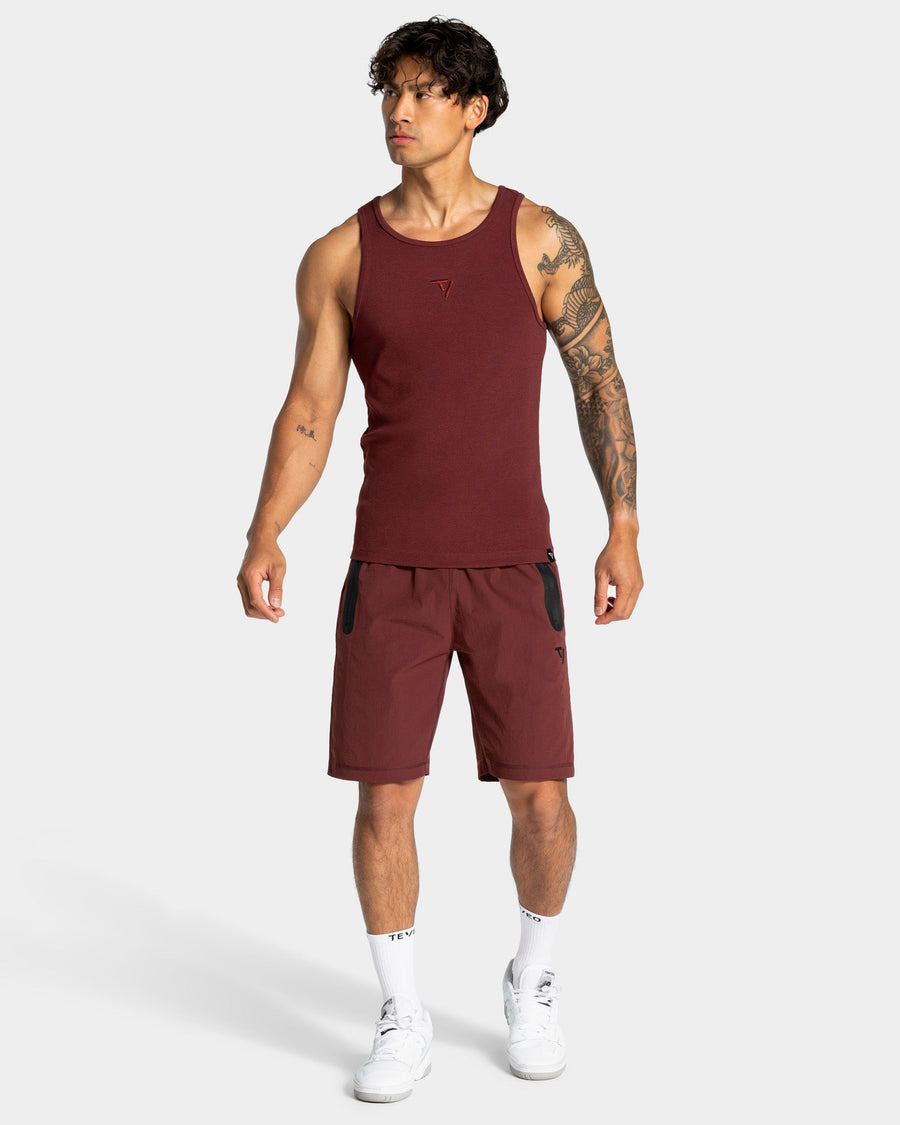 Débardeur côtelé Workout « merlot »