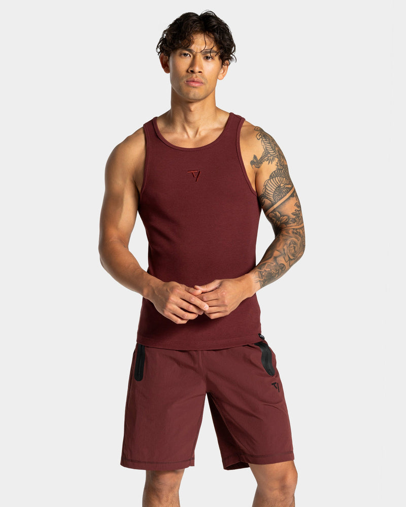Débardeur côtelé Workout « merlot »