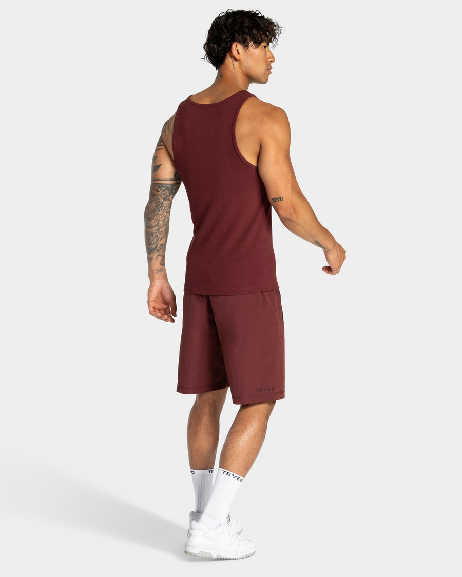Débardeur côtelé Workout « merlot »