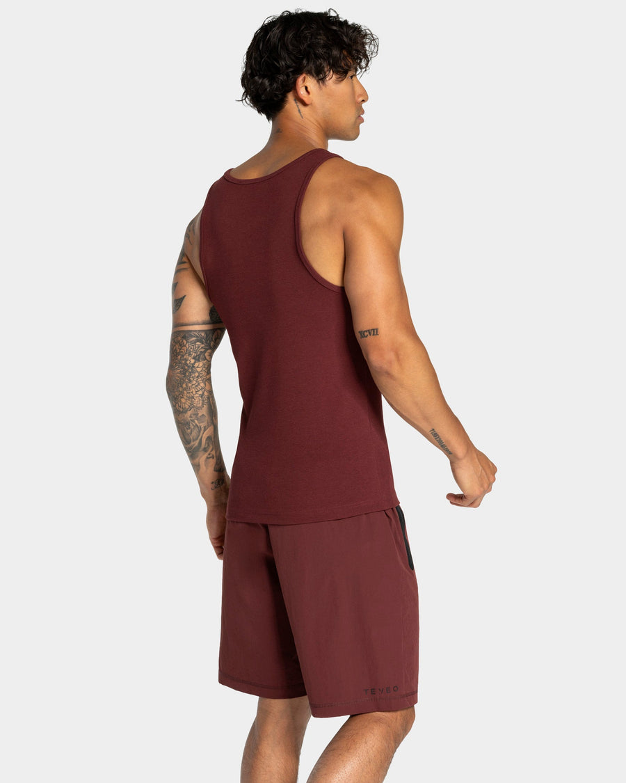 Débardeur côtelé Workout « merlot »