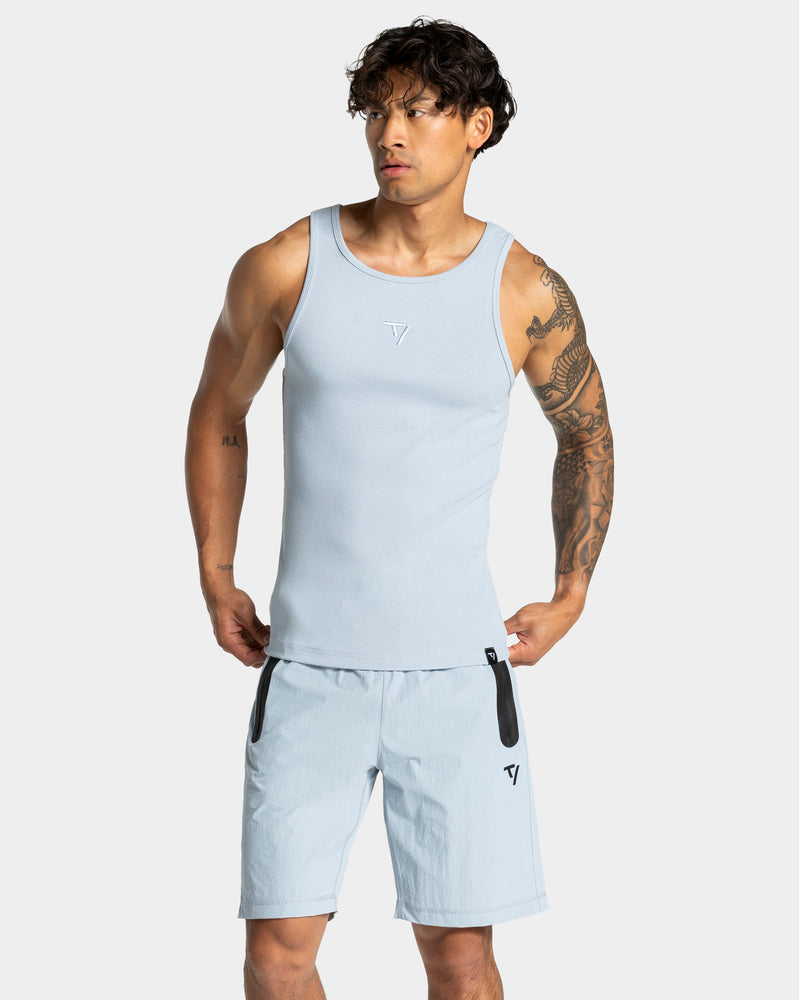 Débardeur côtelé Workout « bleu acier »