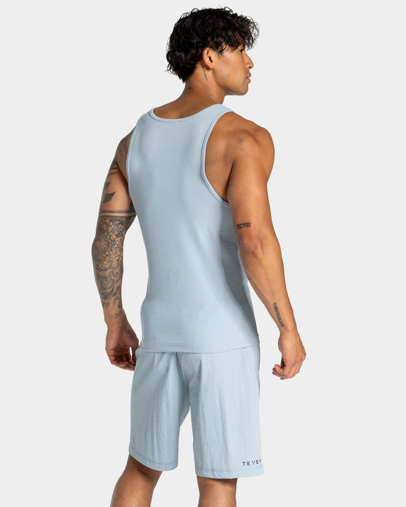 Débardeur côtelé Workout « bleu acier »