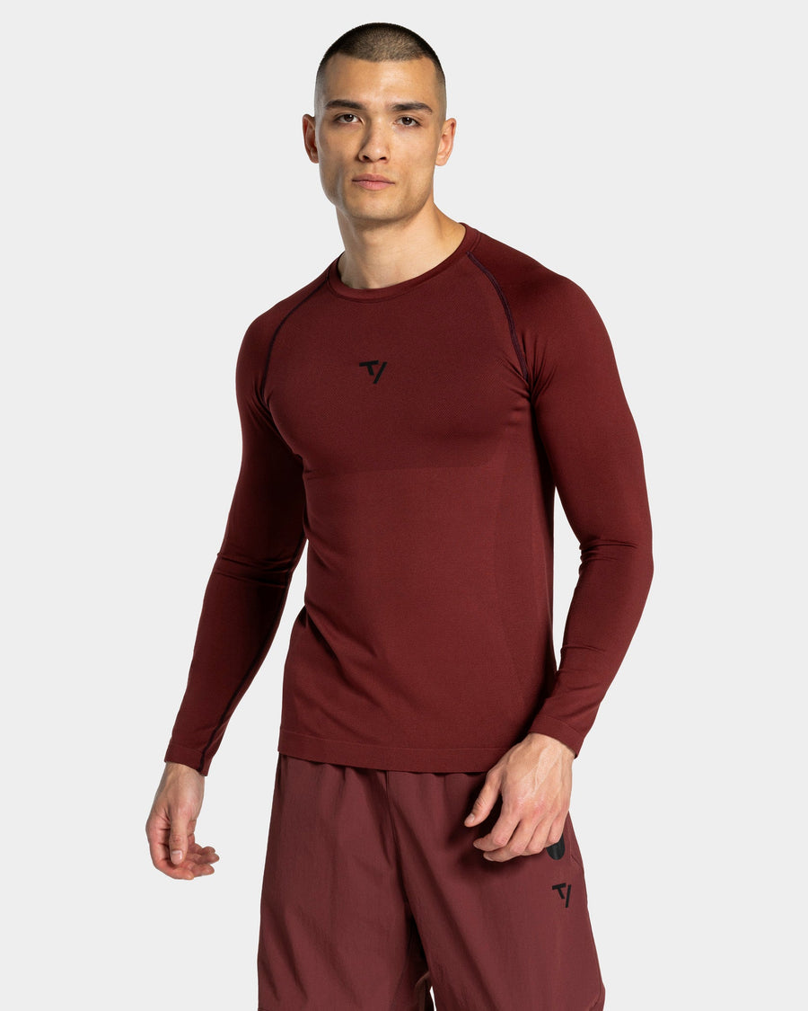 Haut à manches longues Workout sans coutures « merlot »
