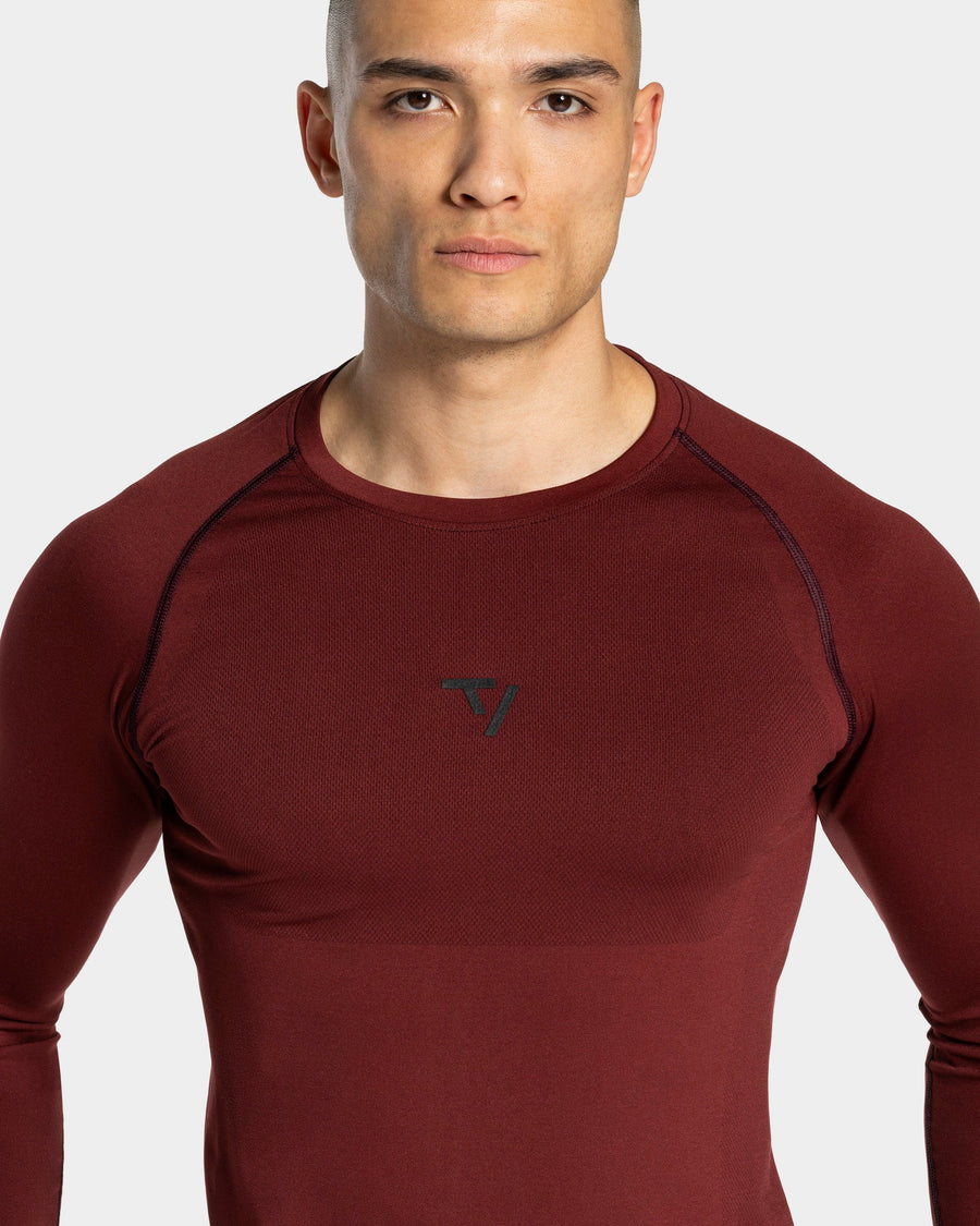 Haut à manches longues Workout sans coutures « merlot »