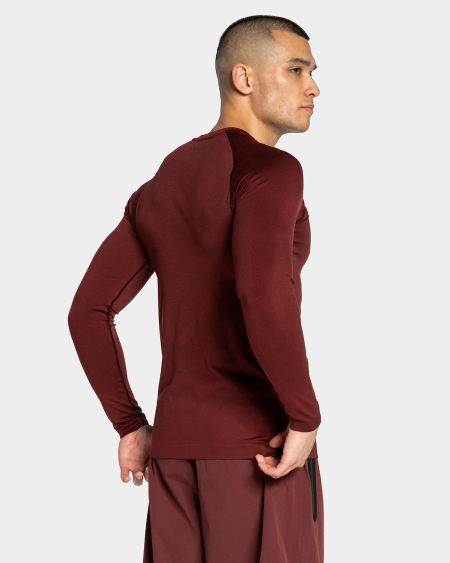 Haut à manches longues Workout sans coutures « merlot »