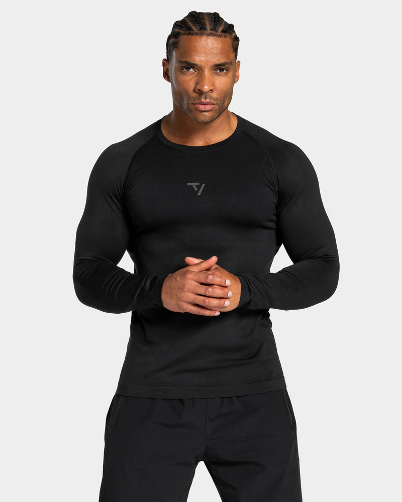 Haut à manches longues Workout sans coutures « noir/anthracite »