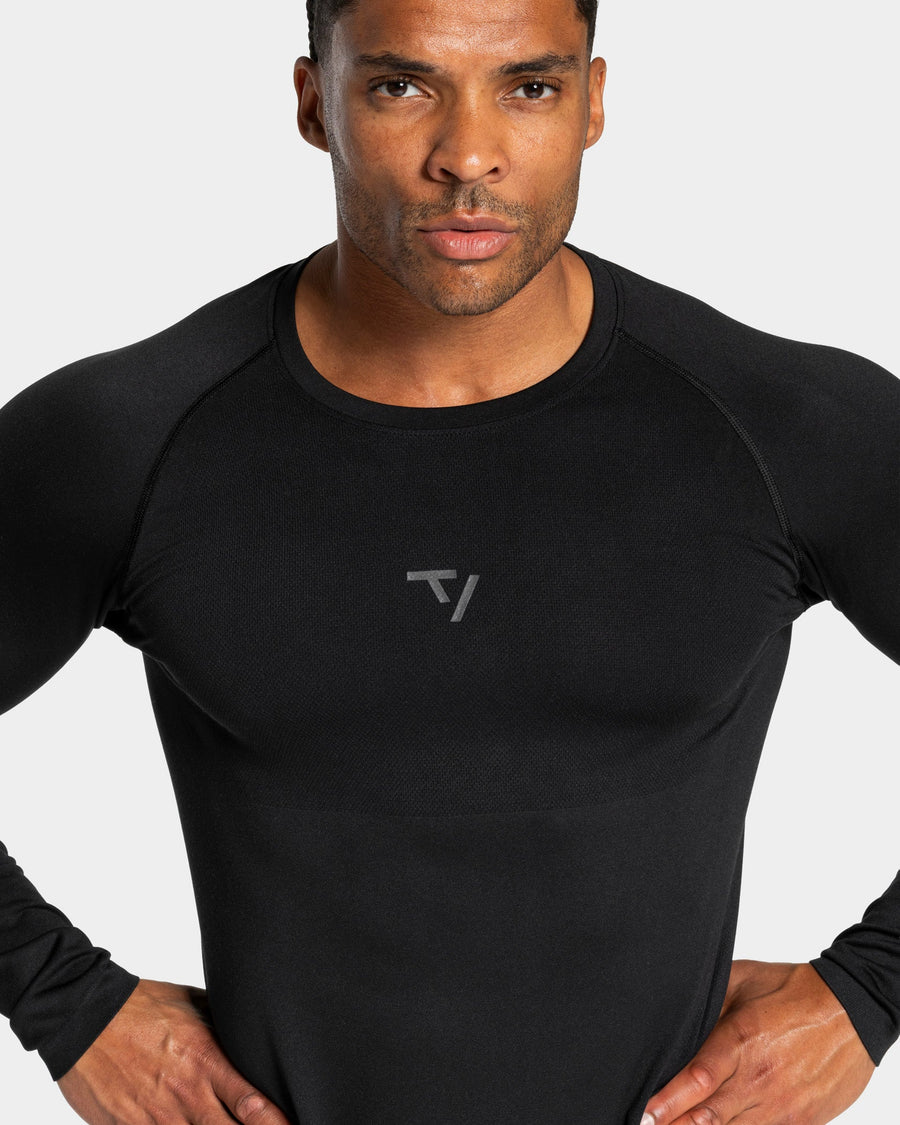 Haut à manches longues Workout sans coutures « noir/anthracite »