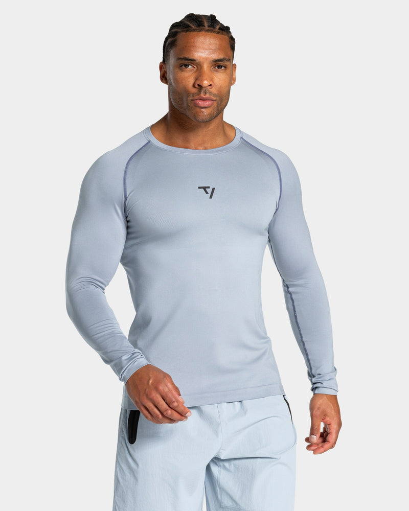 Haut à manches longues Workout sans coutures « bleu acier »