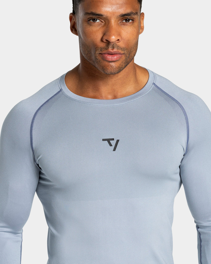 Haut à manches longues Workout sans coutures « bleu acier »