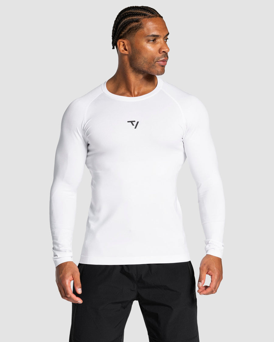 Haut à manches longues Workout sans coutures « blanc »