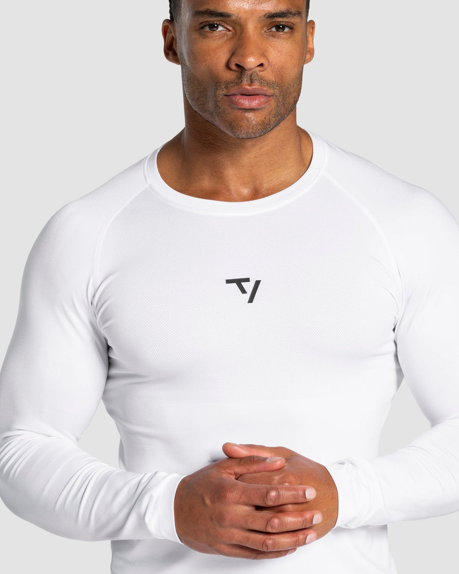 Haut à manches longues Workout sans coutures « blanc »