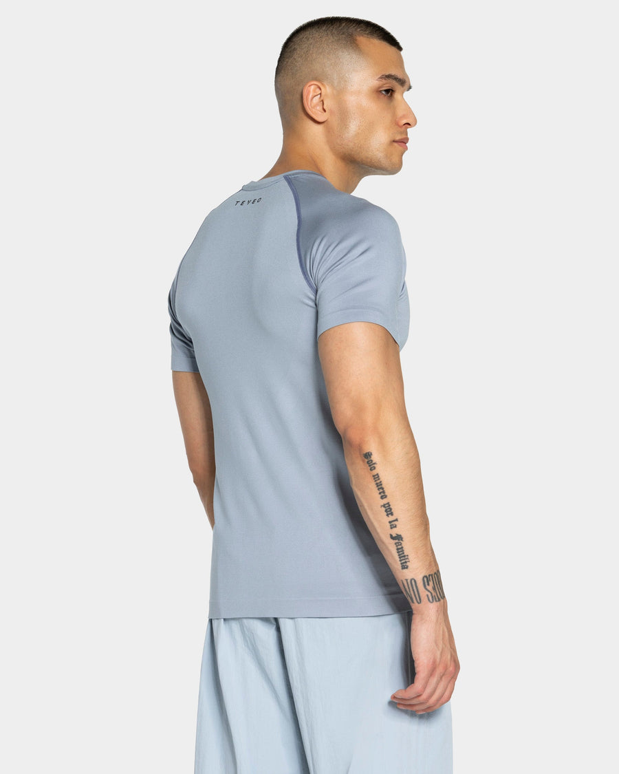 T-shirt Workout sans coutures « bleu acier »