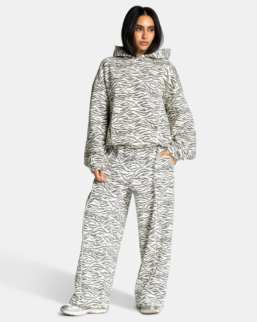 Sweat à capuche Contrastline « zèbre blanc cassé »