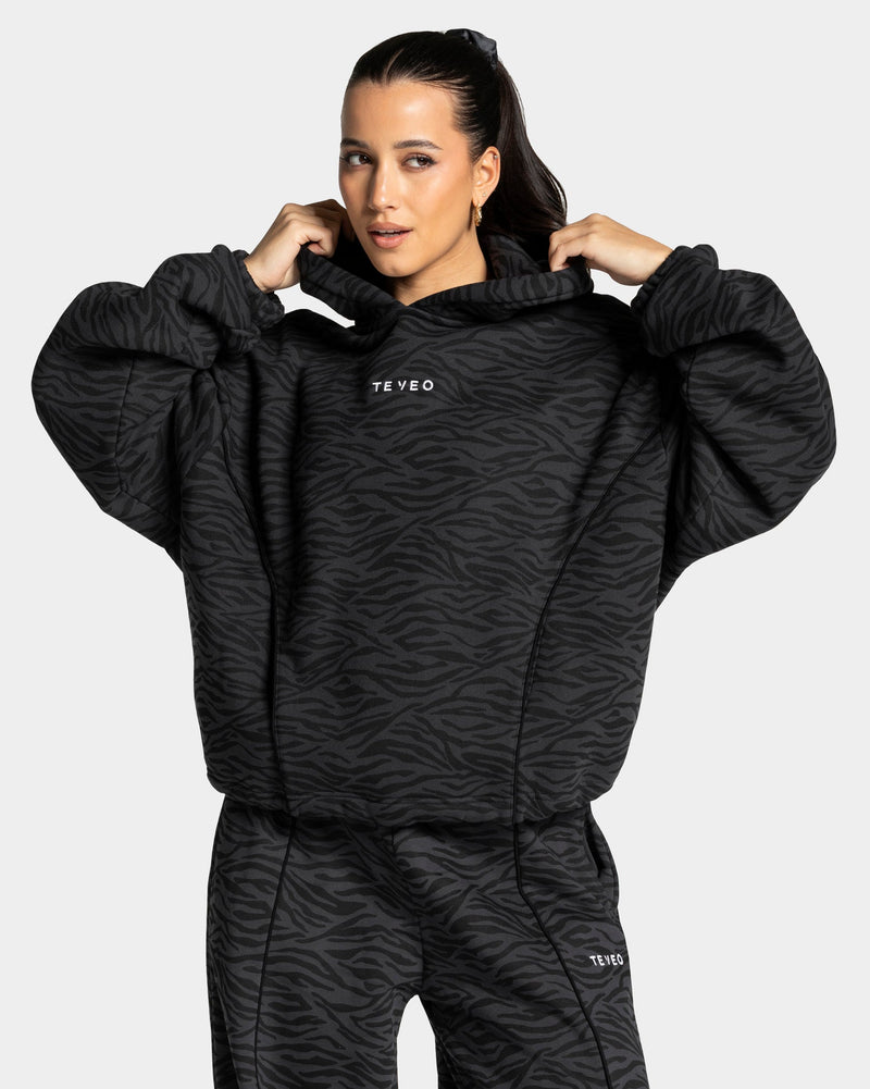 Sweat à capuche Contrastline « zèbre noir »