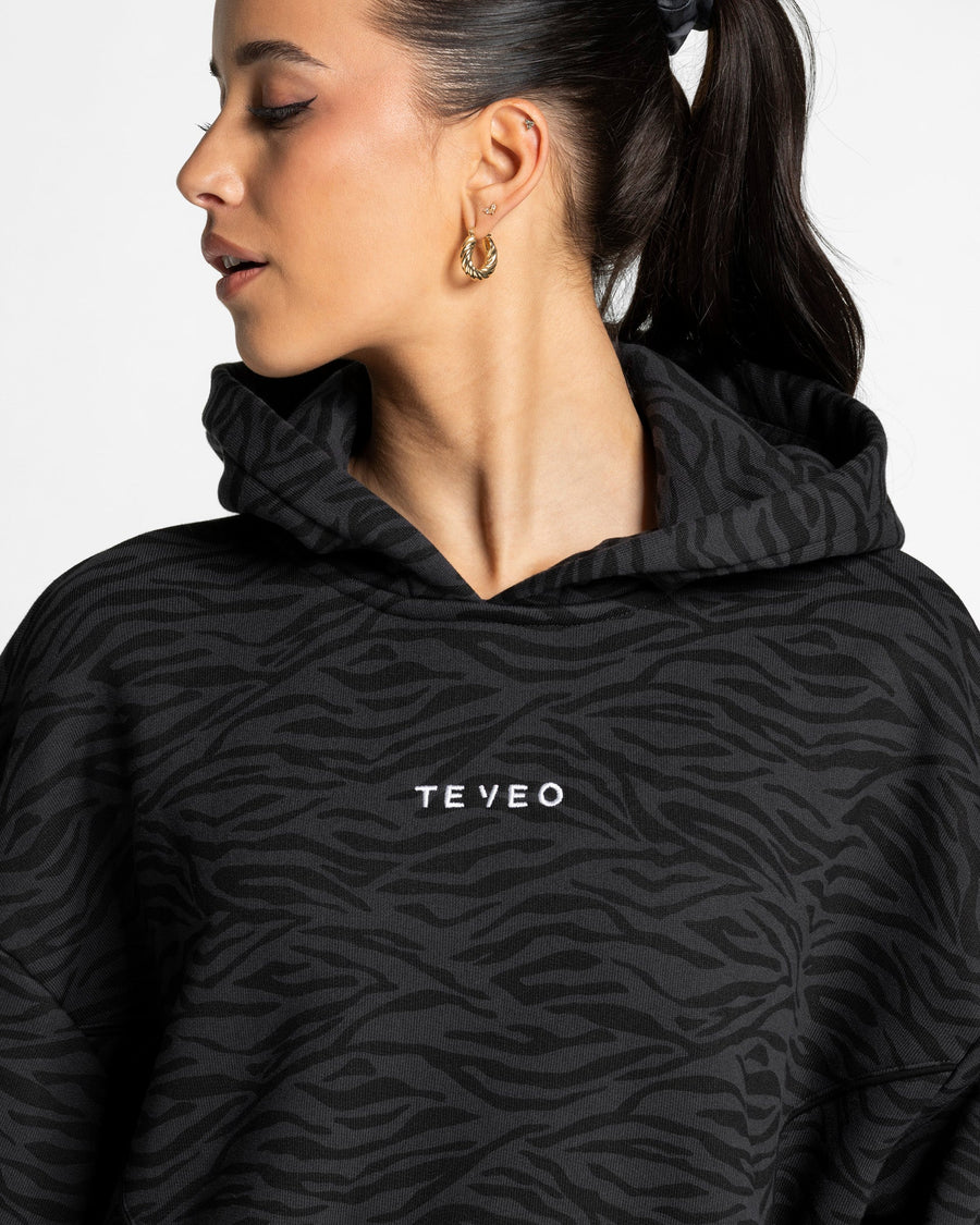 Sweat à capuche Contrastline « zèbre noir »