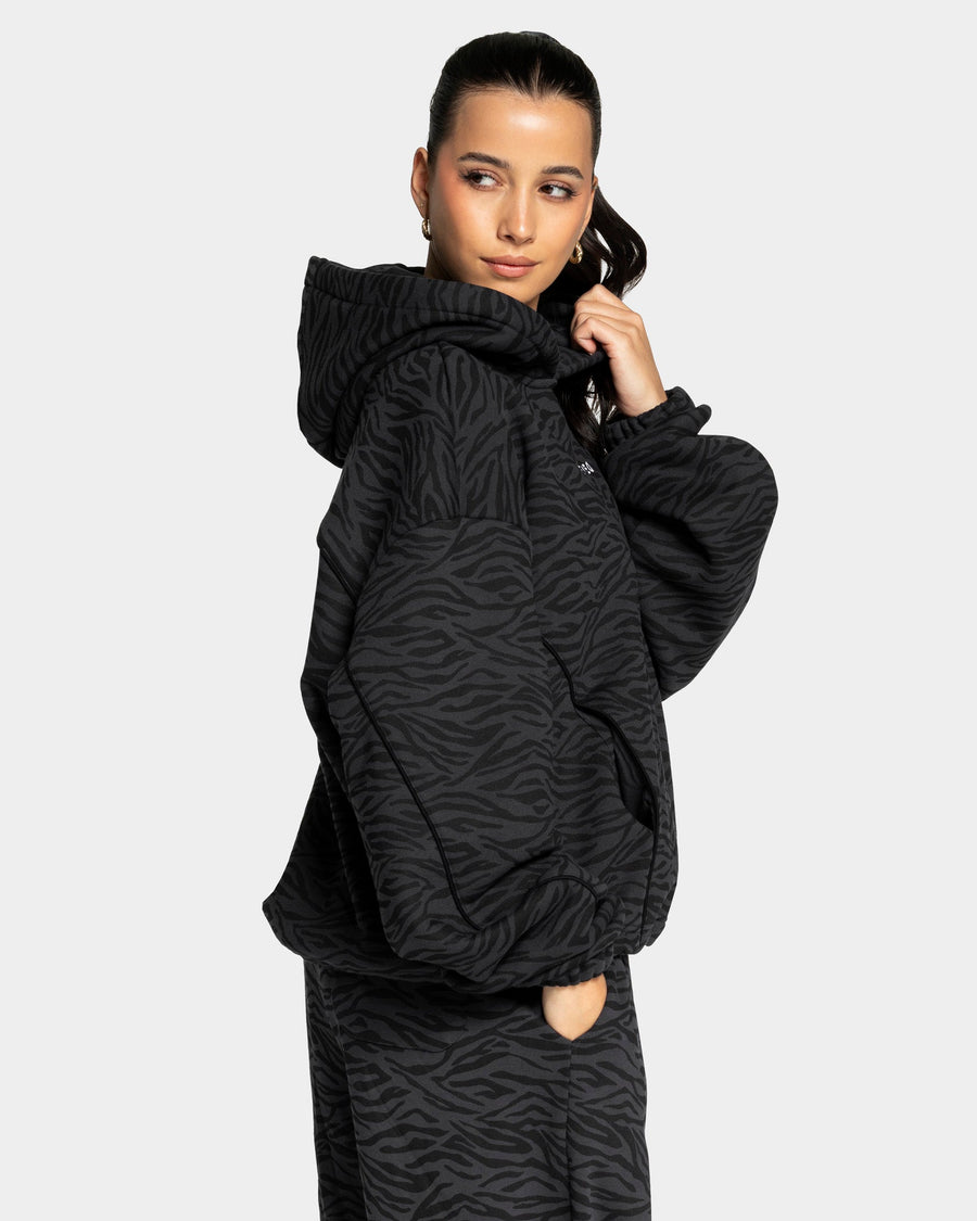 Sweat à capuche Contrastline « zèbre noir »