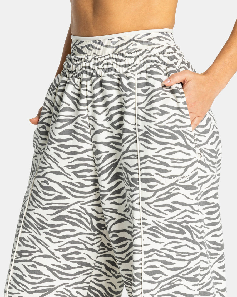 Pantalon de jogging Wide Leg Contrastline « zèbre blanc cassé »