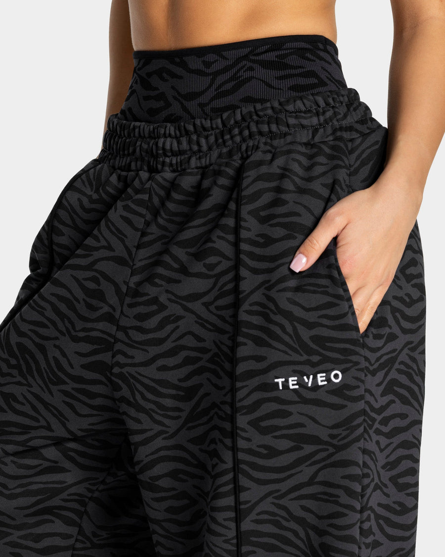 Pantalon de jogging Wide Leg Contrastline « zèbre noir »